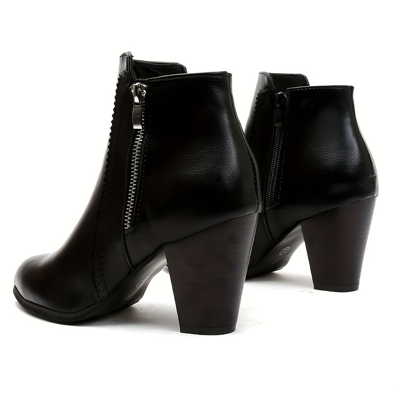 Lotte | Bottines tendance à nez rond et à talons hauts élégants