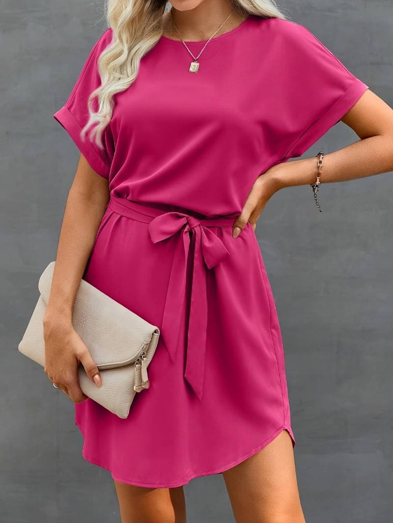 Mela - robe à manches courtes et ceinture
