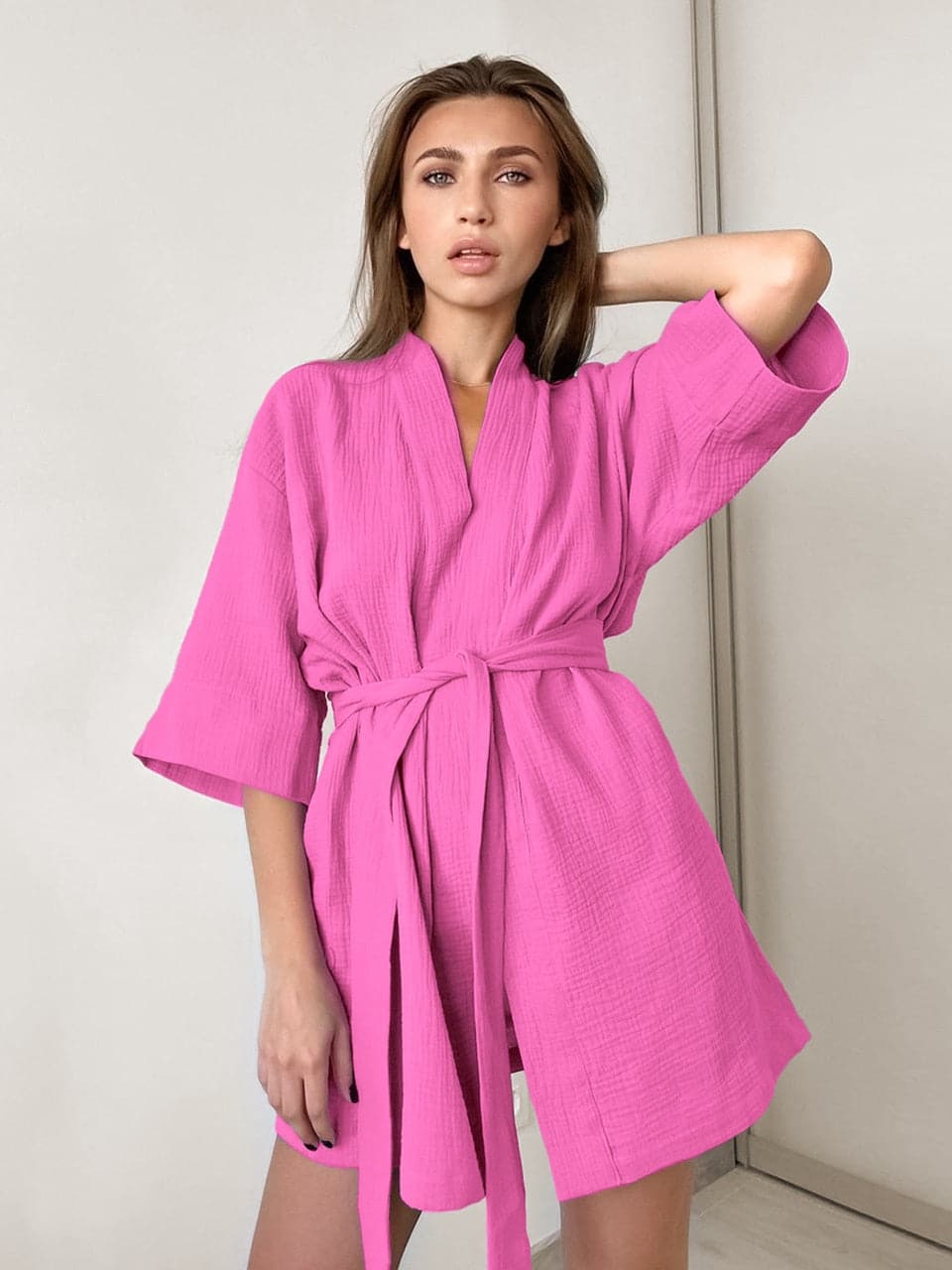 Josefine - Belle robe portefeuille de haute qualité avec ceinture