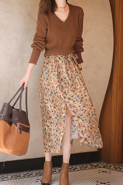 Sienna | Pull avec Imprimé Aran et Épaules Tombantes pour Femmes
