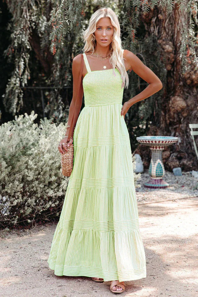 Noelia - Robe longue plissée Boho Swing