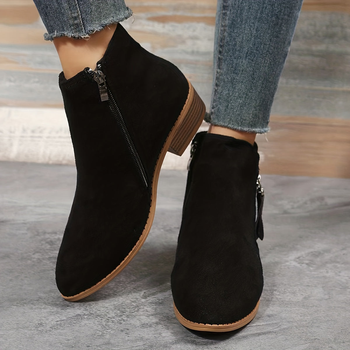 Riyettaa - Bottes élégantes à fermeture éclair pour femmes