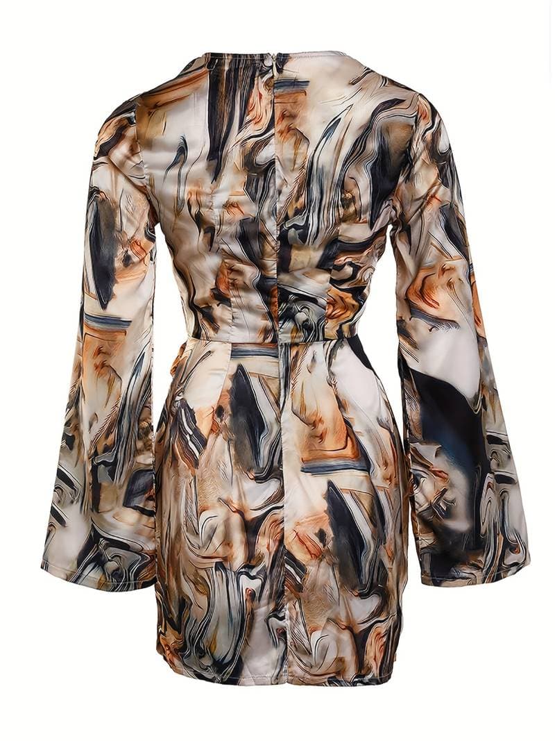 Kaley - Magnifique robe portefeuille à manches longues