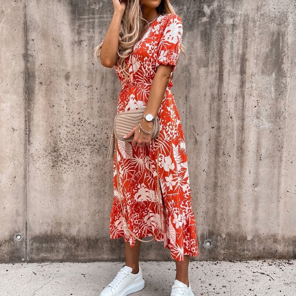 Mia - Robe élégante en coton à motif