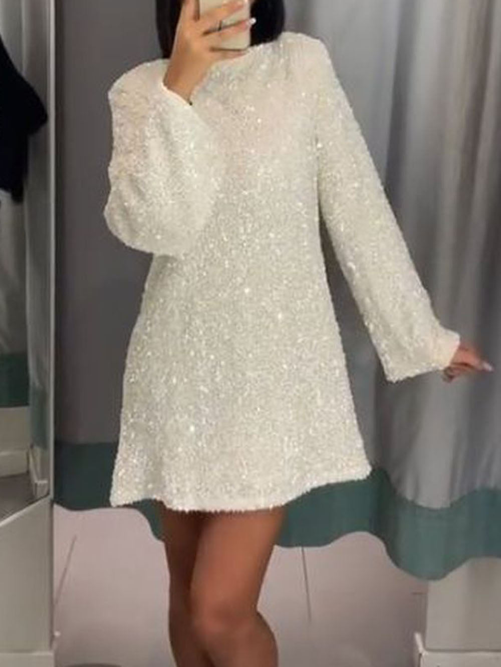 Dara - robe à paillettes avec nœud et fermeture à nœud