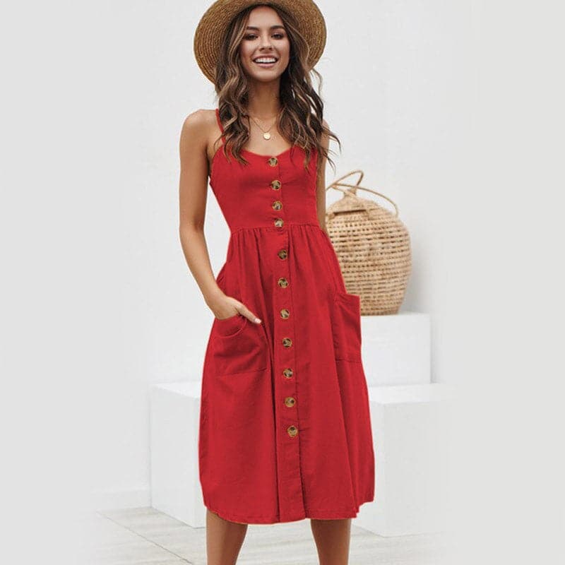 Luna - Robe ample élégante avec bretelles spaghetti