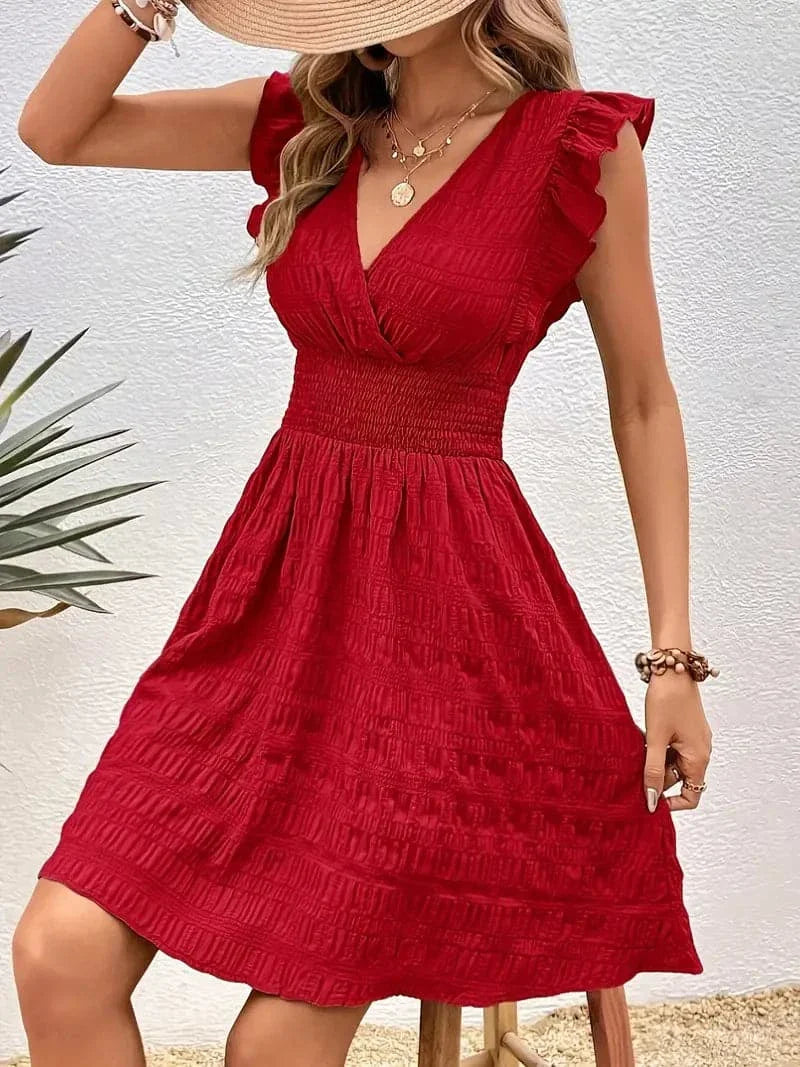 Heidi - Magnifique robe plissée classique avec décolleté
