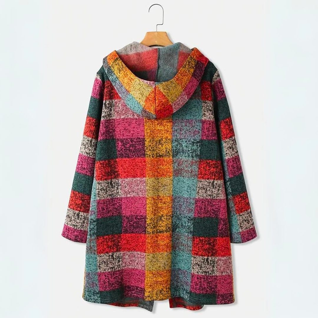 Isolde | Cardigan avec Motif Multicolore et Capuche Élégante pour Femmes