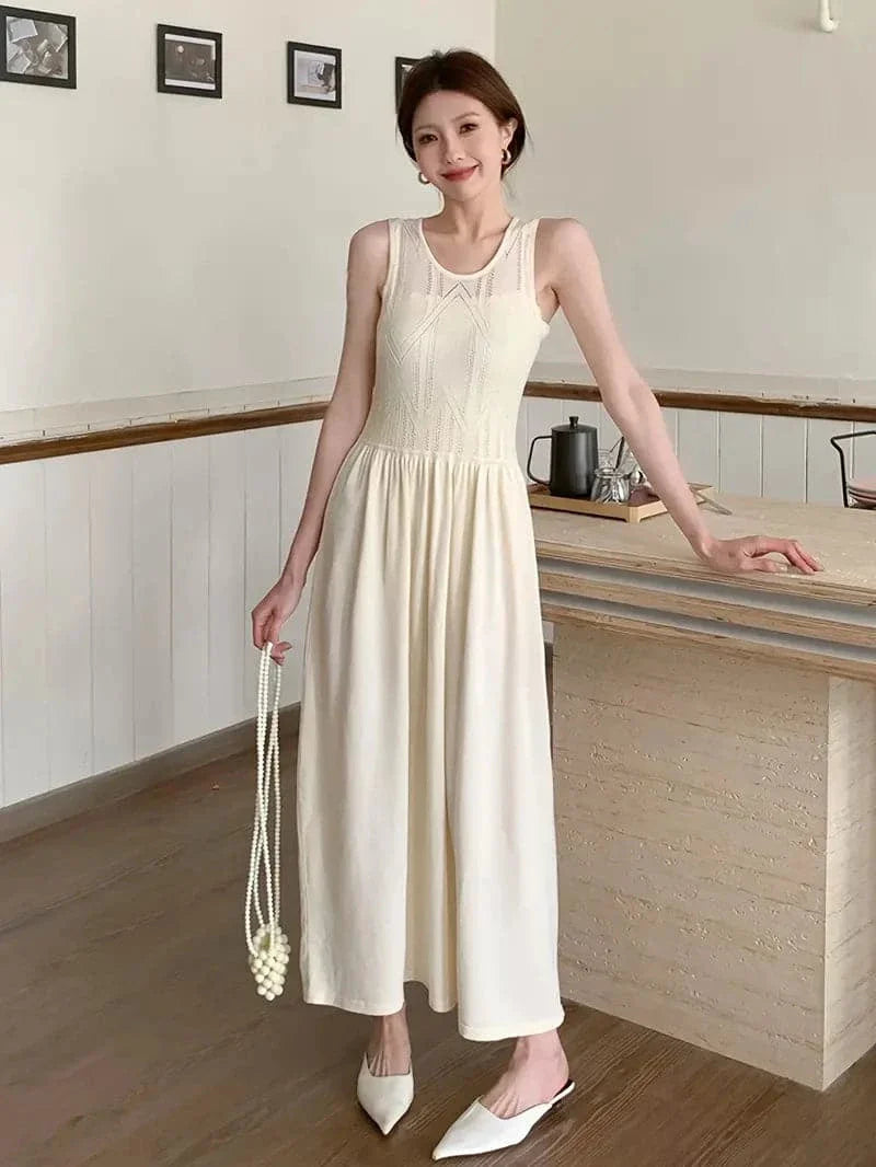 Irma - Robe large plissée blanche