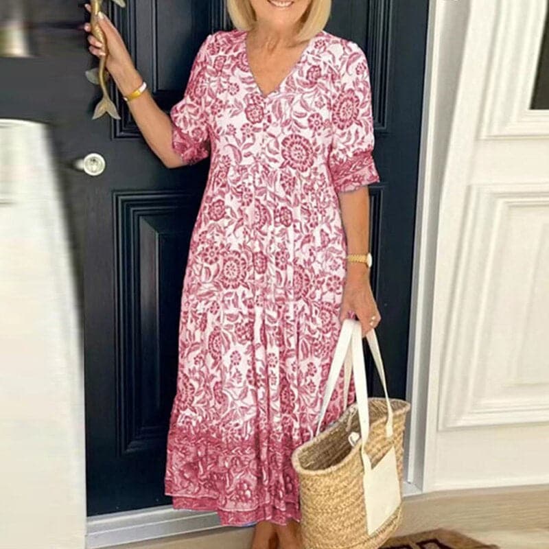 Jenna - Magnifique robe en coton avec de beaux motifs