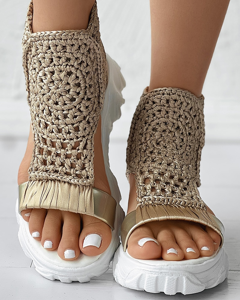 Lenora | Sandales d'été élastiques tricotées