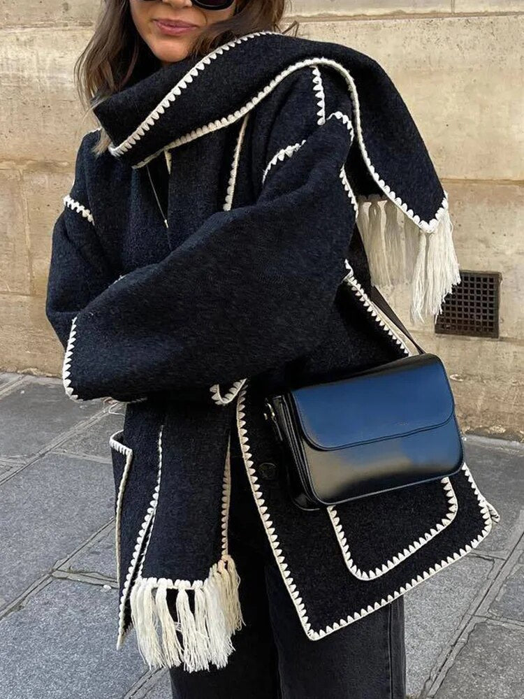 Lysandra | Veste avec Écharpe Élégante et Confortable pour Femmes