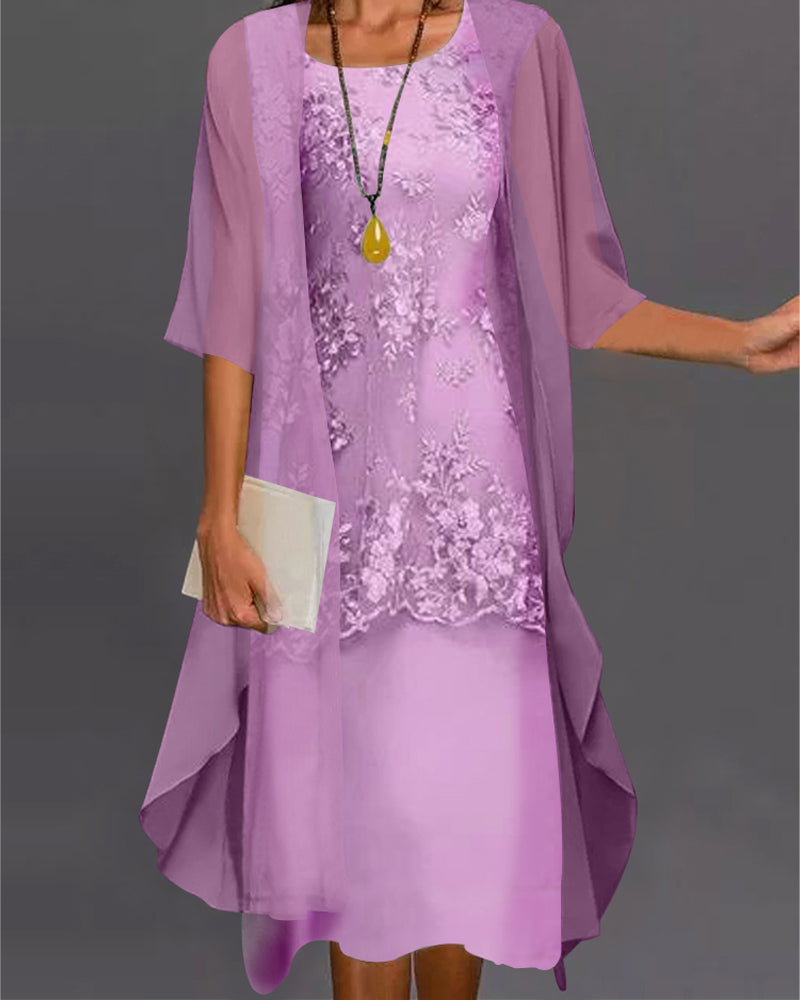 Shiloh - Robe deux pièces élégante en mousseline de soie