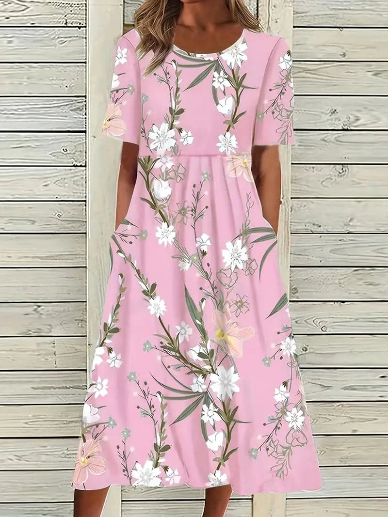 Renta - Robe ample à motif floral