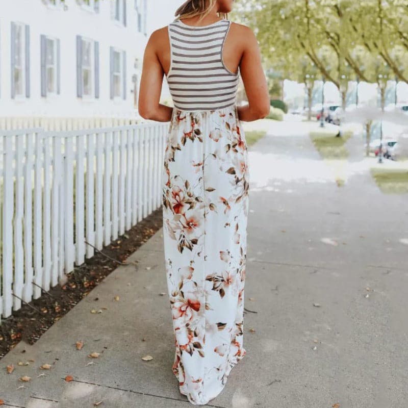 Marianna - Robe longue classique sans manches à taille haute élastique