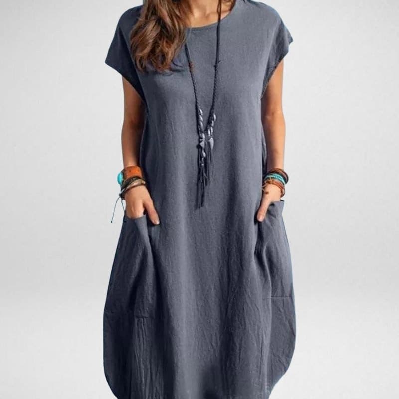 Lou - Robe longue tendance avec poches