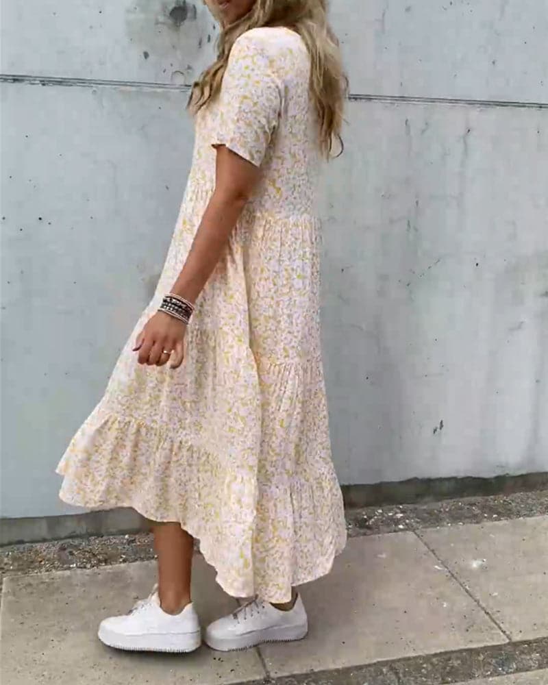 Remi - Robe d'été à col rond et motif floral