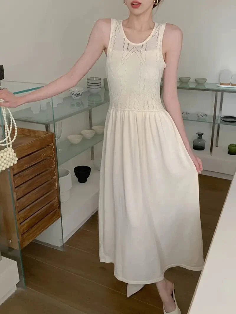Irma - Robe large plissée blanche