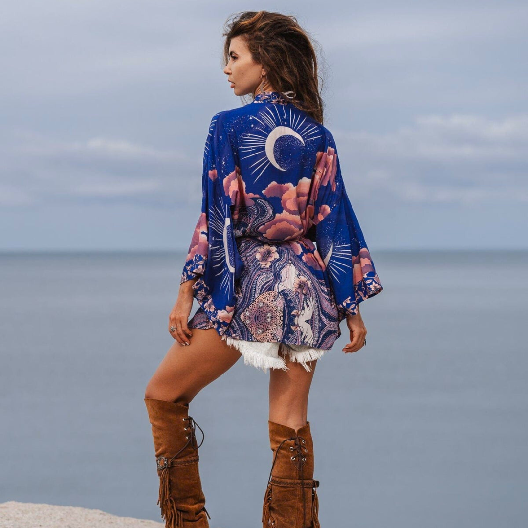 Lunaire | Kimono avec Tissu Aéré et Couleur Élégante pour Femmes