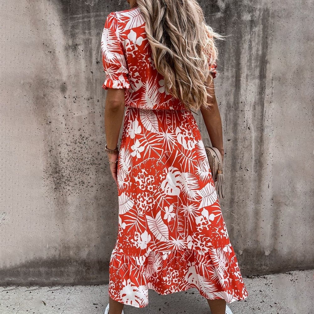 Mia - Robe élégante en coton à motif