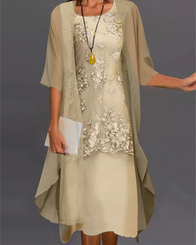 Shiloh - Robe deux pièces élégante en mousseline de soie