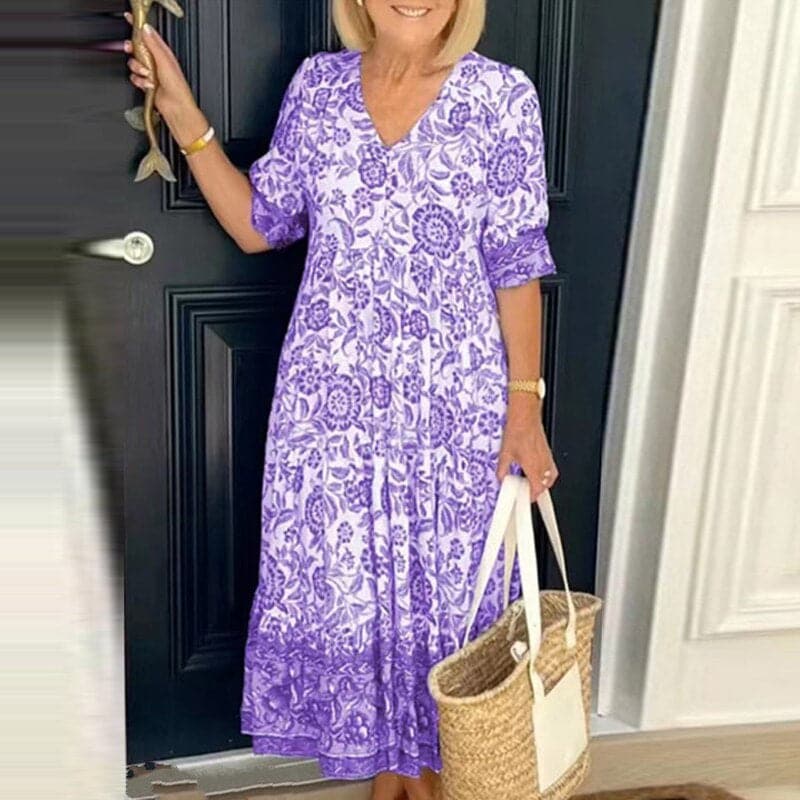Jenna - Magnifique robe en coton avec de beaux motifs