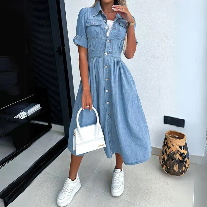 Ophélie - Robe en Denim à la Mode