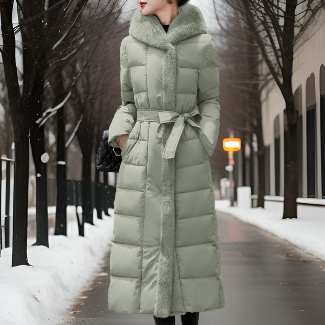 Sélène | Manteau avec Patchwork de Fourrure et Ajustement Confortable pour Femmes