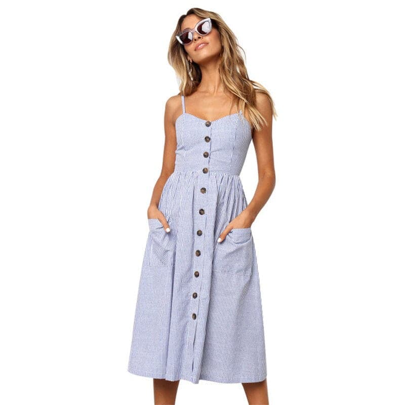 Luna - Robe ample élégante avec bretelles spaghetti