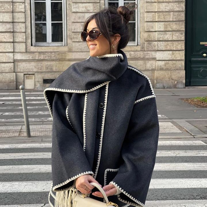 Lysandra | Veste avec Écharpe Élégante et Confortable pour Femmes