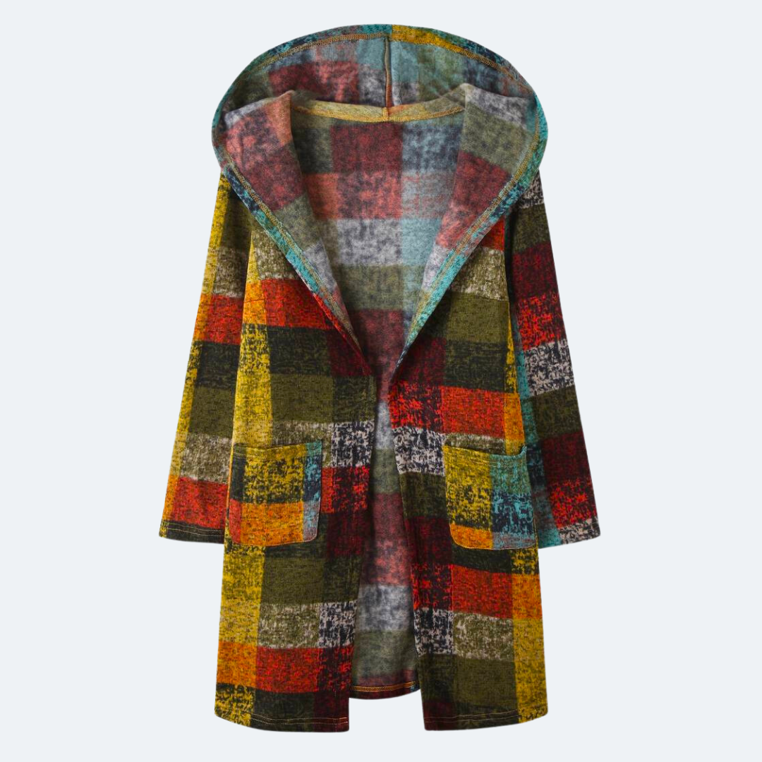 Isolde | Cardigan avec Motif Multicolore et Capuche Élégante pour Femmes