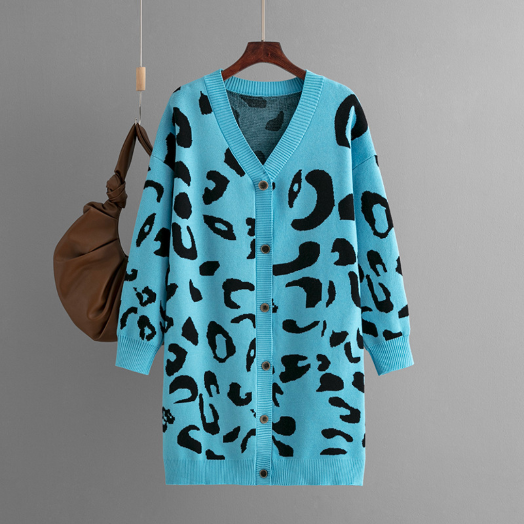 Sienna | Cardigan en Tricot Léopard avec Tissu Doux et Silhouette Flatteuse pour Femmes