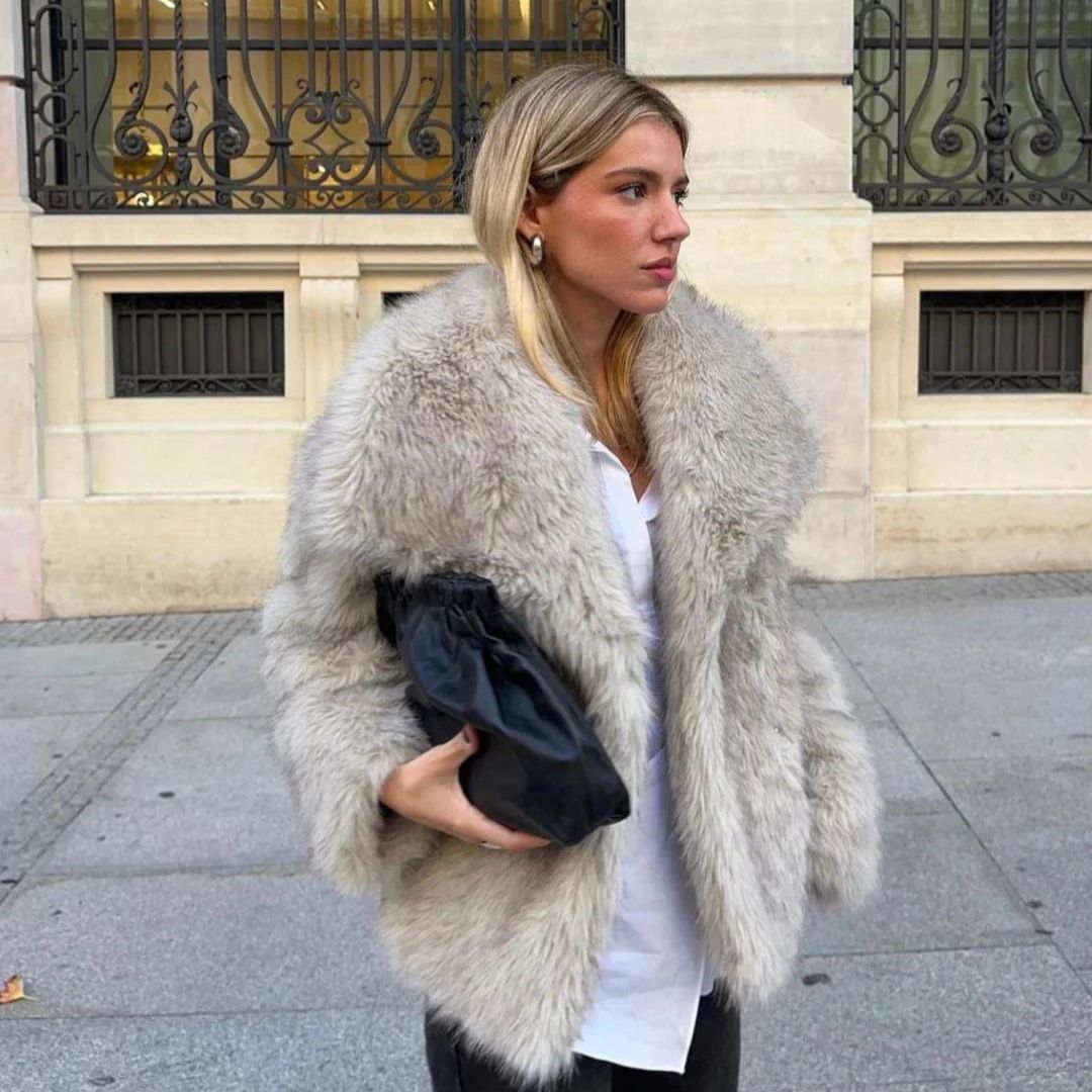 Luna | Manteau de fourrure végétalienne avec Élégance et Doublure Confortable pour Femmes