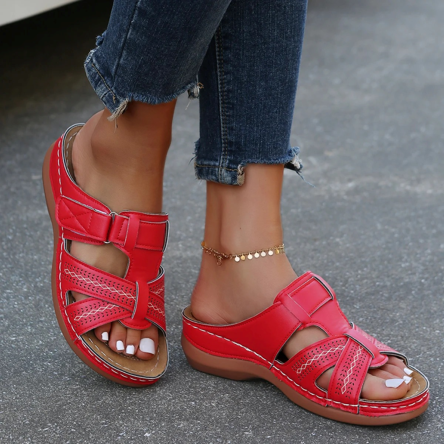 Sofie | Sandales élégantes en cuir à bout ouvert pour femmes