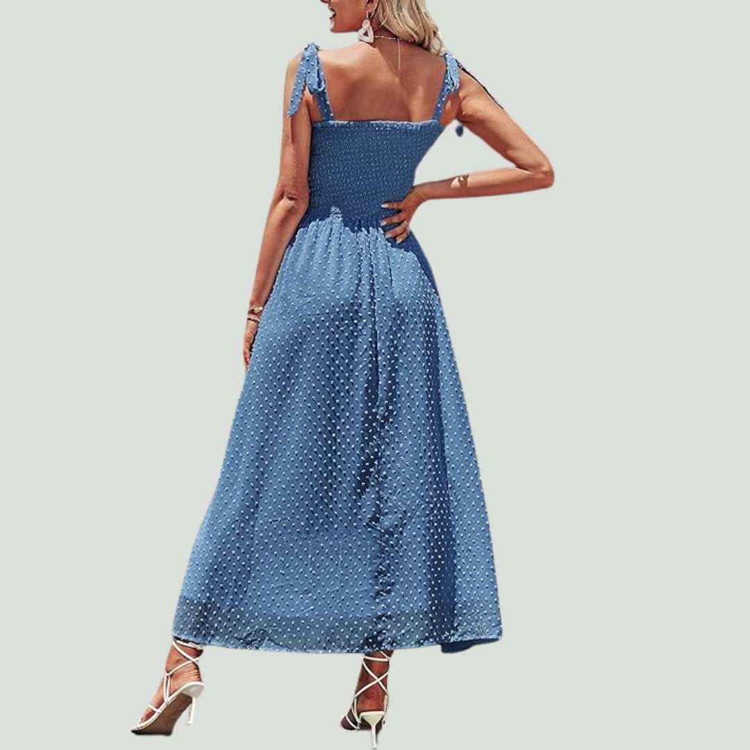 Liana | Robe Maxi Aérienne avec Motif à Pois et Coupe Confortable pour Femmes