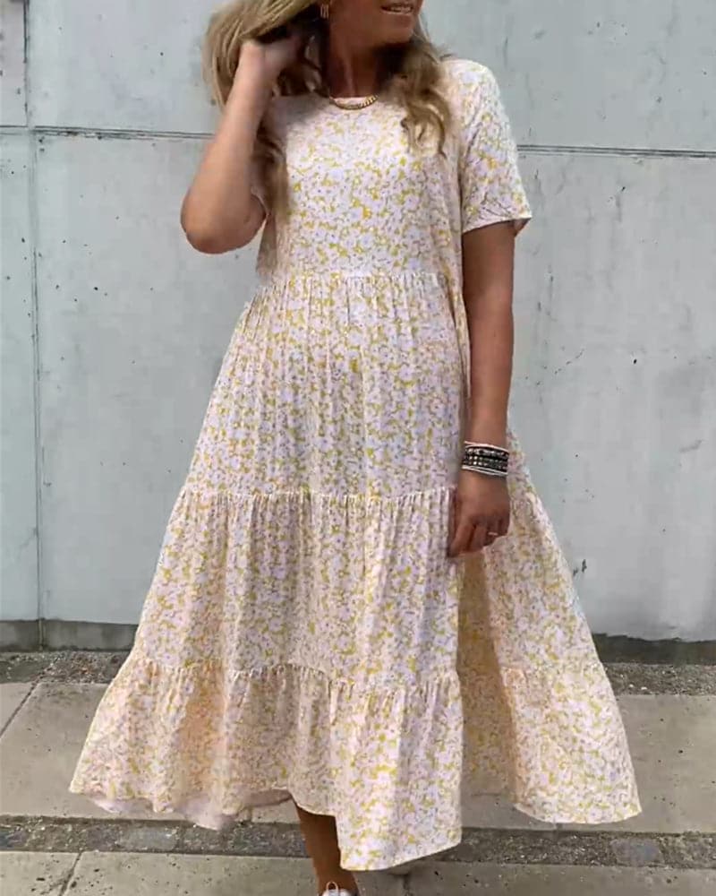 Remi - Robe d'été à col rond et motif floral