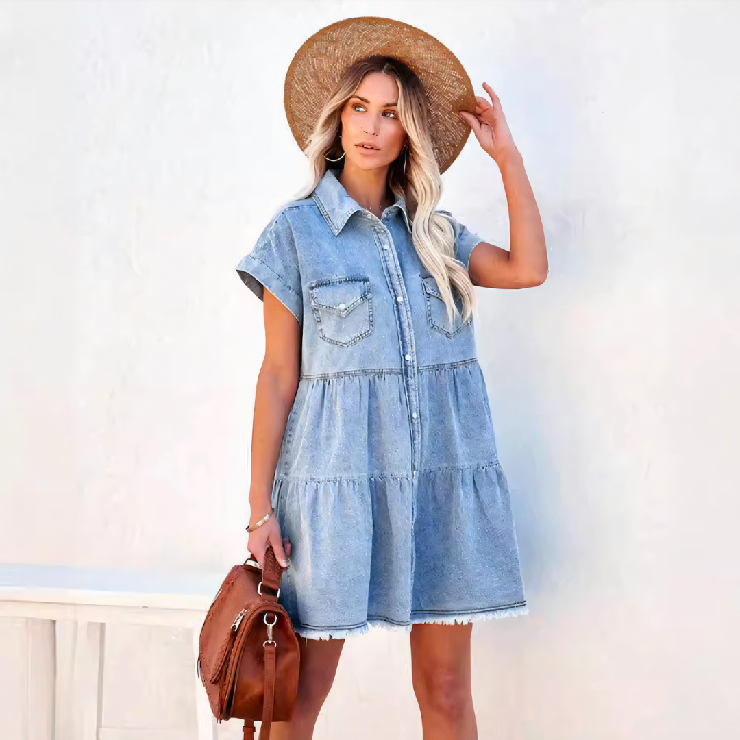 Léonie | Robe en Jean avec Design Élégant et Coupe Flatteuse pour Femmes