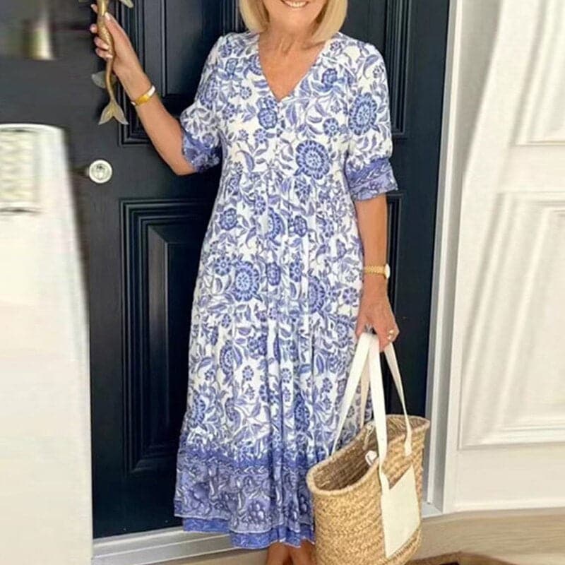 Jenna - Magnifique robe en coton avec de beaux motifs