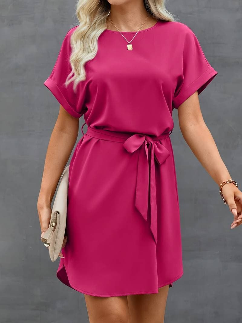 Mela - robe à manches courtes et ceinture