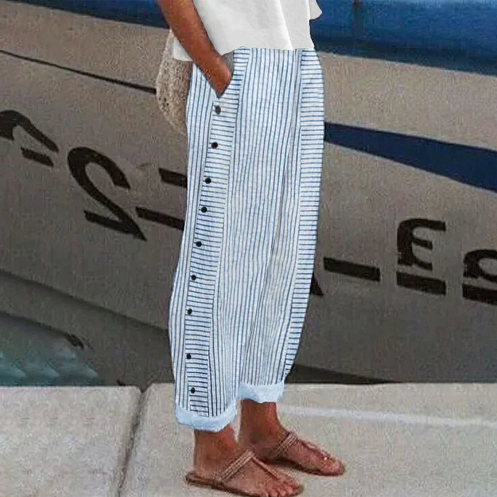 Gabriela - Pantalon bleu préféré avec poches latérales