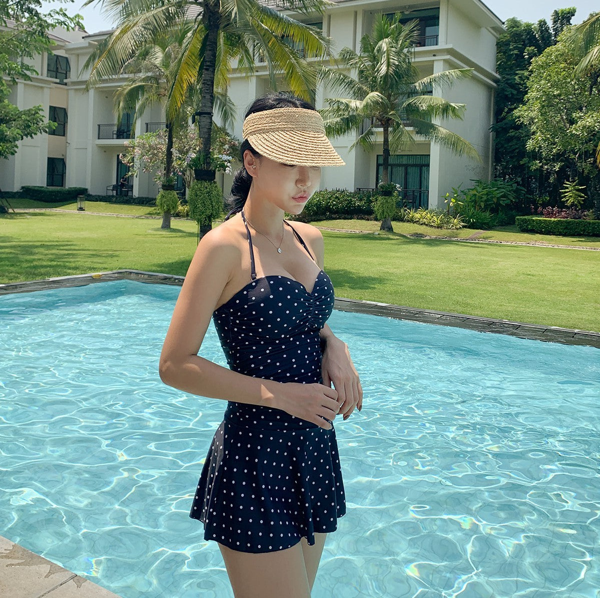 Maya | Bikini à Pois avec Tissu Luxueux et Bretelles Réglables pour Femmes