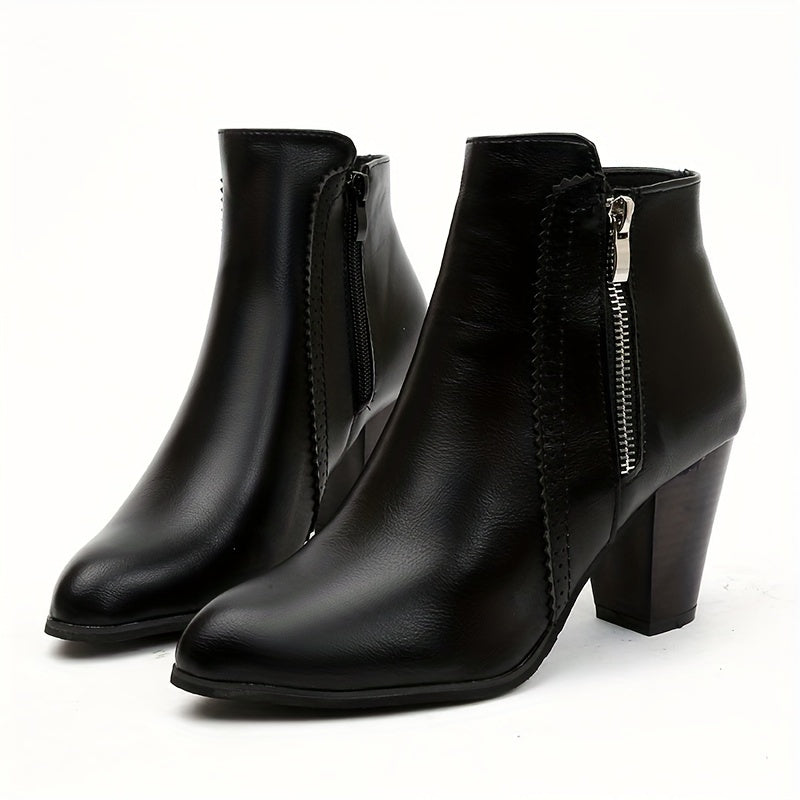 Lotte | Bottines tendance à nez rond et à talons hauts élégants