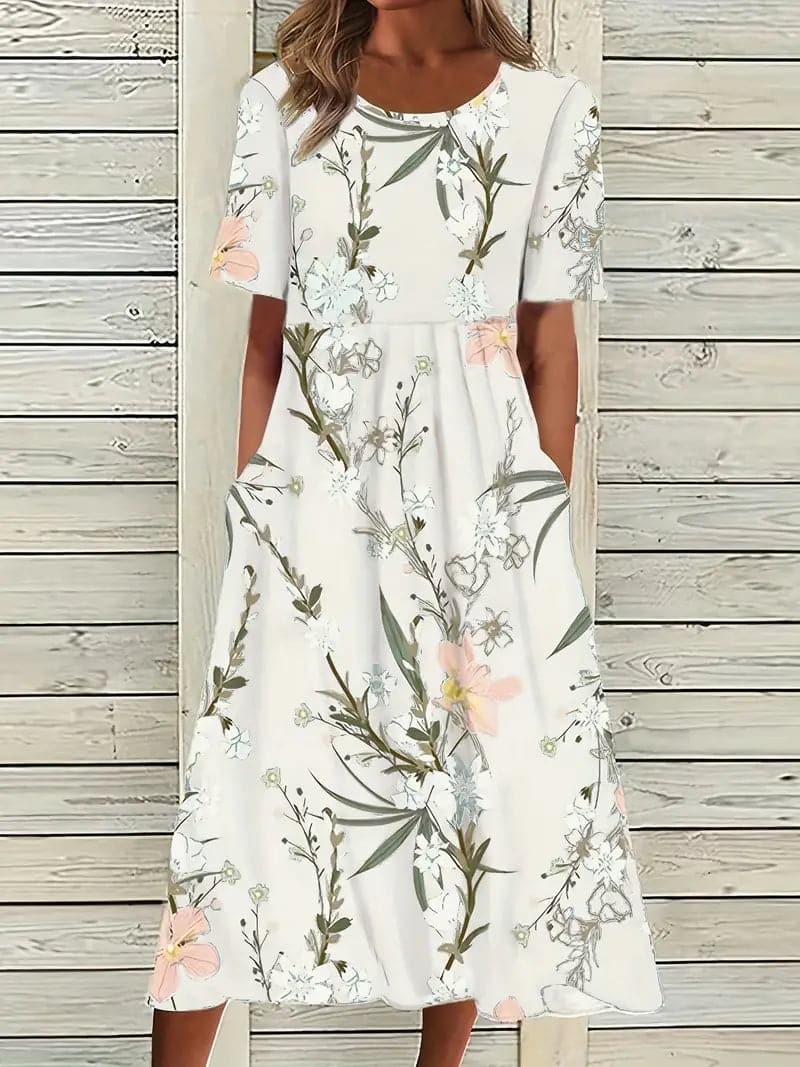 Renta - Robe ample à motif floral