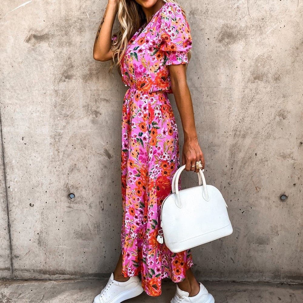 Mia - Robe élégante en coton à motif