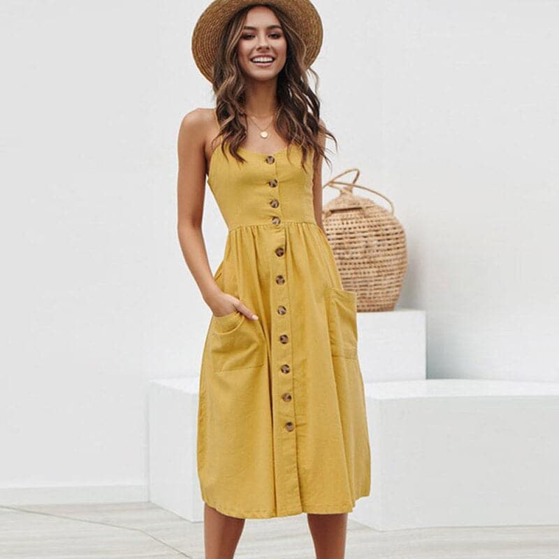 Luna - Robe ample élégante avec bretelles spaghetti