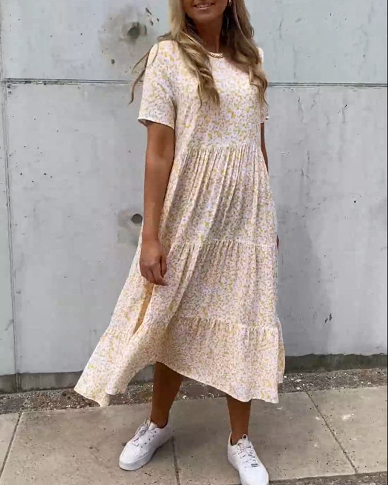 Remi - Robe d'été à col rond et motif floral