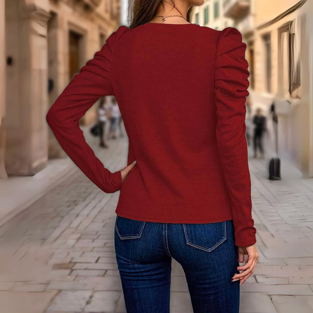 Lysandra | Haut à Volants avec Tissu Doux et Élégance Subtile pour Femmes