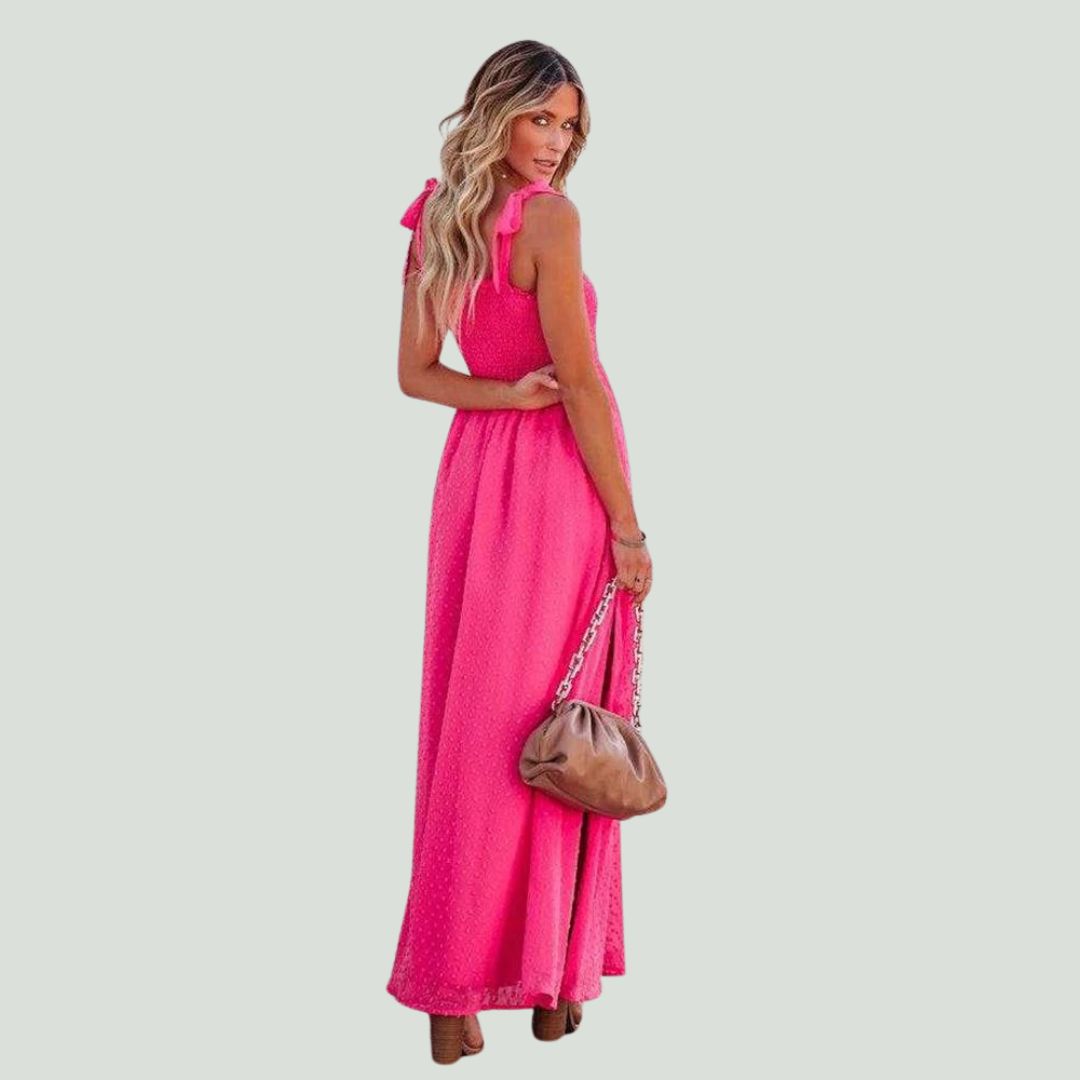 Liana | Robe Maxi Aérienne avec Motif à Pois et Coupe Confortable pour Femmes