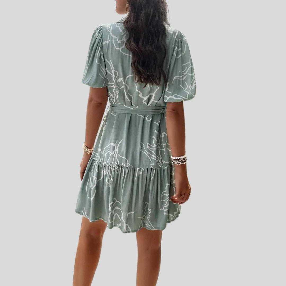 Sérénité | Robe Chemise avec Imprimé Abstrait et Tissu Élégant pour Femmes