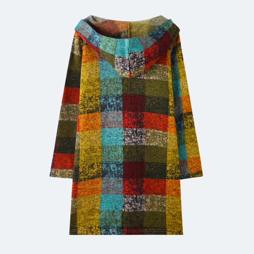 Isolde | Cardigan avec Motif Multicolore et Capuche Élégante pour Femmes